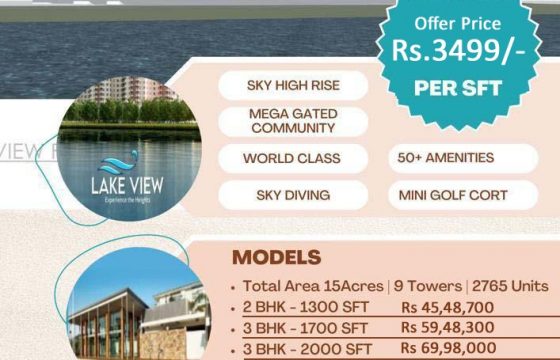 Chandanagar Gated Apartment 2765 Units 9 Towers 15 Acres Price 3499 per SFT for Sale