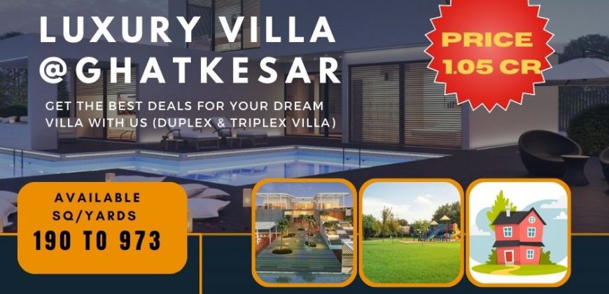 Unique Luxury Duplex Villa at Bacharam, Ghatkesar 190 Sqyd 1500 SFT Construction Price 1.05 CR