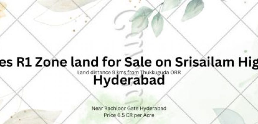 6 Acres Land R1 Zone Srisailam Highway Road Bit for Sale near Rachloor cross road