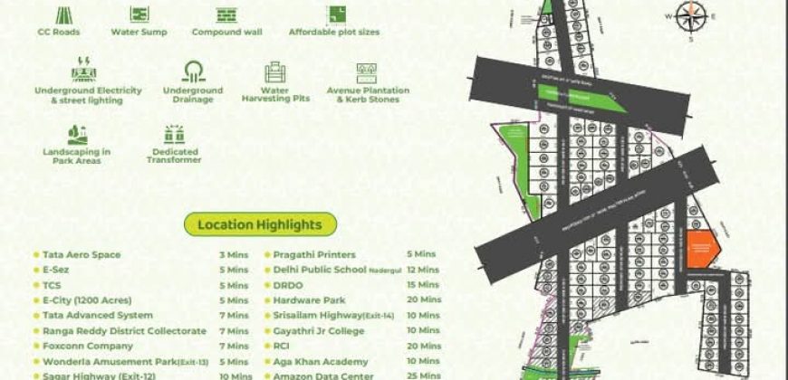 Foxkonn central park in Kongarakalan Adibatla | HMDA plots in Kongarakalan Adibatla | Open plots in Kongarakalan Adibatla | Wonderla | Raviryala exit no 13 |