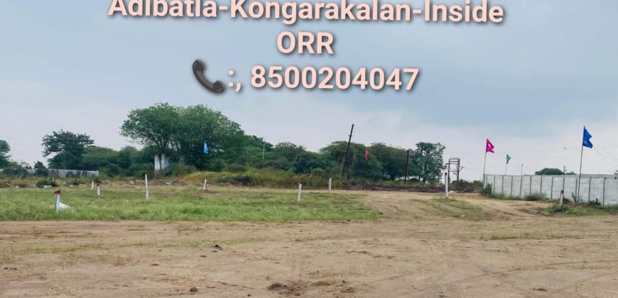 HMDA Approved plots for sale In Kongarakalan – Adibatla (Behind Wonderla), Inside ORR, Hyderabad – 8500204047