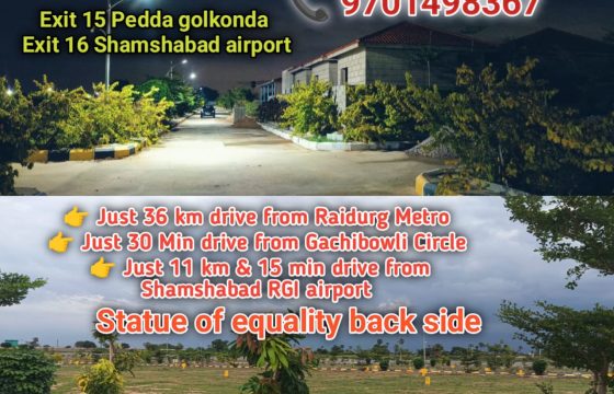 HMDA RERA approved open villa plots @Gollor Muchinthal near Shamshabad airport 9701498367